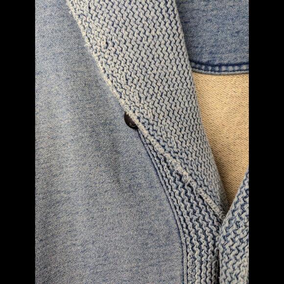 [SOLD] RRL DOUBLE RL Men's Sz XL Light Indigo Blue Shawl Collar Button Cardigan - Picture 4 of 12